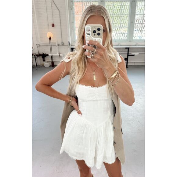 Show Me Your Mumu Regal Cotton Romper in White S - Picture 12 of 12